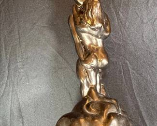 Bronze Figurine of Embracing Couple  Sultry Awakening Style