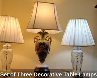 Set of Three Decorative Table Lamps