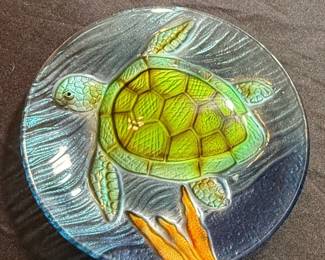 Mud Pie Glass Sea Turtle Platter