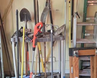 Assorted Garden Tools and Ladder