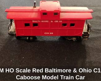 AHM HO Scale Red Baltimore  Ohio C Caboose Model Train Car