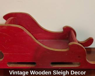 Vintage Wooden Sleigh Decor second image