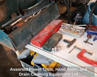 Assorted Power Tools, Hand Tools, and Drain Cleaning Equipment Lot third image
