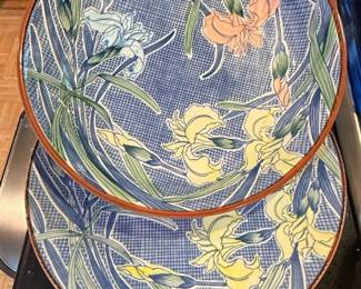 Sun Ceramics Iris Pattern Dinner Plates