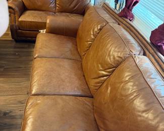 Leather couch and loveseat