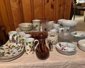 Christmas dishes etc including Lenox 