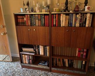Mid Century Book Cases with books 