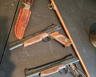 Two Daisy Powerline 1200 CO2 BB air pistols.