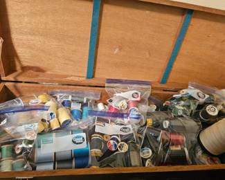 Bundles of colored thread for sewing
