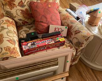 Chair, artwork, side table, and more