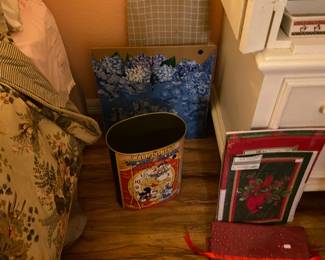Disney, waste bin, etc.