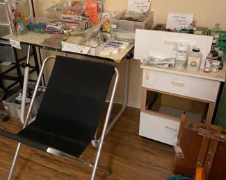 Canvas holder, table, cabinet etc