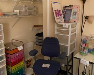 Art supplies, high quality chair priced LOW due to paint stains