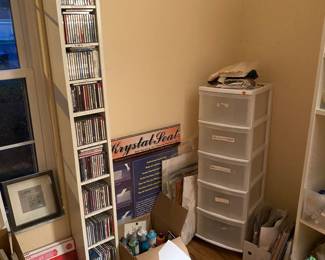 Cds and art supplies