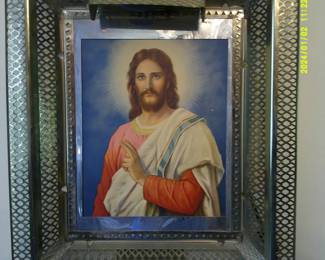 Vintage Light up Jesus Picture