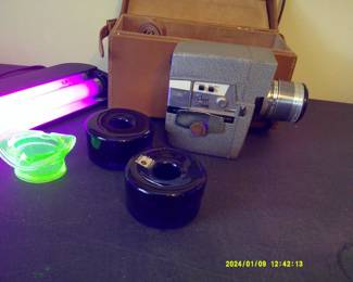 Vaseline Glass Ashtry Blendo Candleholders