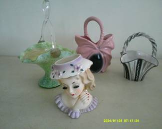 Vases Mid Century Lady Head Vase