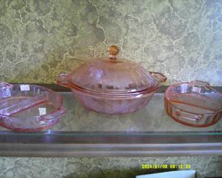 Vintage Depression Glass Divided Bowls