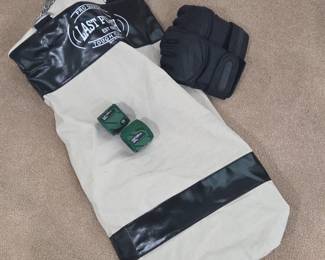 Lot #167 - Last Punch Pro Quality Heavy Duty Punching Bag with RDX MMA Gloves and Sanabul Hand Wraps