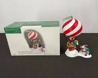 Lot #151 - Department 56 North Pole Series 'Dash Away Delivery' Hot Air Balloon Christmas Figurine