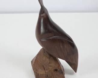 Lot #50 - Mid-Century Hand Carved Ironwood Quail Figurine
