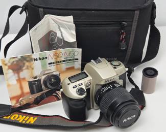 Lot #20 - Nikon N60 35-80mm AF Zoom Film Camera with Flash, Plus Case & One Roll of Film