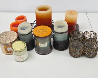 Lot #42 - Assorted Scented Candles & Candleholders Lot