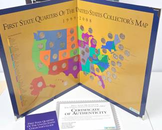Lot #29 - Limited Edition First State Quarters of the United States Collector's Map 1999-2008 with Certificate of Authenticity