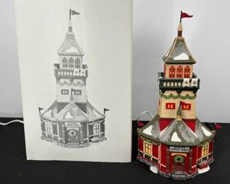 Lot #144 - Department 56 North Pole Series Santa's Lookout Tower Lighted Christmas Village Building