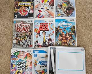 Lot #105 - Nintendo Wii Games Bundle with uDraw GameTablet – Family & Party Fun with Disney, EA, and Activision Titles