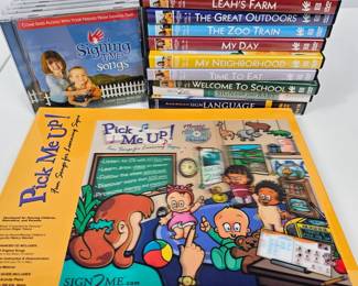 Lot #98 - Sign2Me Pick Me Up! Learning Sign Language Music CD & Signing Time Song CDs and DVDs Set for Children and Educators
