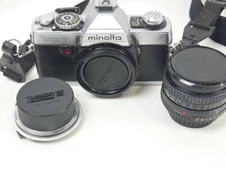 Lot #19 - Minolta XG7 35mm Film Camera with MD Rokkor-X 50mm Lens & Tamron Adaptall-2