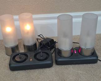 Lot #191 - Manufacturing Ltd. VEC1380 Candle Lites Rechargeable LED Table Lamps with Charger Base