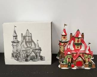 Lot #153 - Department 56 North Pole Series Route 1 North Pole Home of Mr & Mrs Claus Christmas Village Home