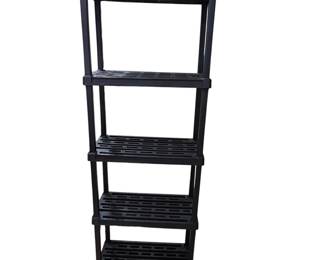 Lot #69 - Black Plastic Utility Shelf Organizer Rack for Garage and Home Storage