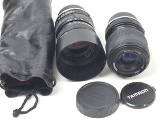 Lot #23 - Tamron 28-70mm f/3.5-4.5 and 70-210mm f/4-5.6 Camera Lenses with Lens Hood and Case