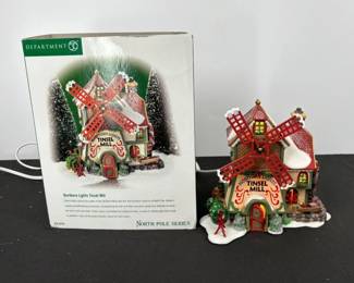 Lot #150 - Department 56 North Pole Series Tinsel Mill Lighted Christmas Village House