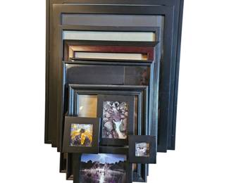 Lot #46 - Black Wood Photo Frames Multi-Size Set with Standing and Hanging Options