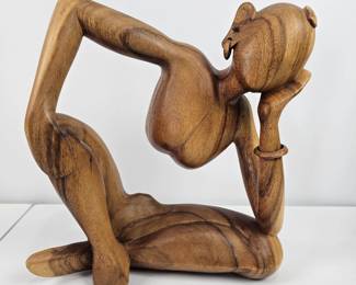 Lot #2 - Large Hand Crafted Ghanaian Abstract Thinker Statue Sculpture Unique Art Decor