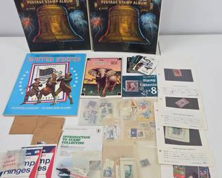 Lot #27 - Vintage Jim Harris Independence & Other United States Postage Stamp Albums with Collector's Accessories