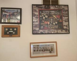 Some nice collector pieces including the framed silver dollars and the CART/Indy racing pins