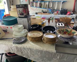 Nice clean dinnerware and cooking items