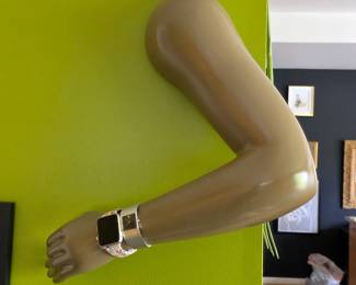 Mannequin Arm Sculpture with Vintage Watch and Apple Watch