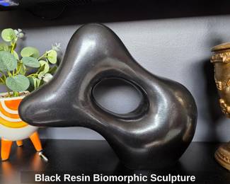 Black Resin Biomorphic Sculpture