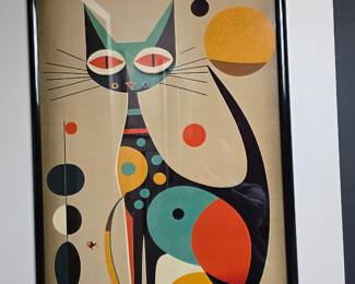 Joan Mir Inspired Abstract Cat Print