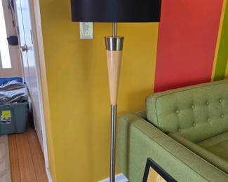 MidCentury Modern Floor Lamp with Wood Accent