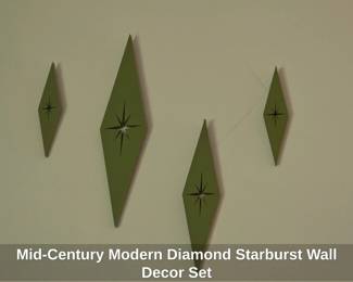 MidCentury Modern Diamond Starburst Wall Decor Set
