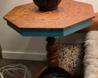 Octagonal Marquetry Occasional Table second image