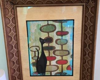 MidCentury Modern Abstract Cat Art Print
