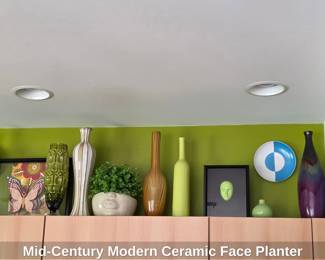 MidCentury Modern Ceramic Face Planter